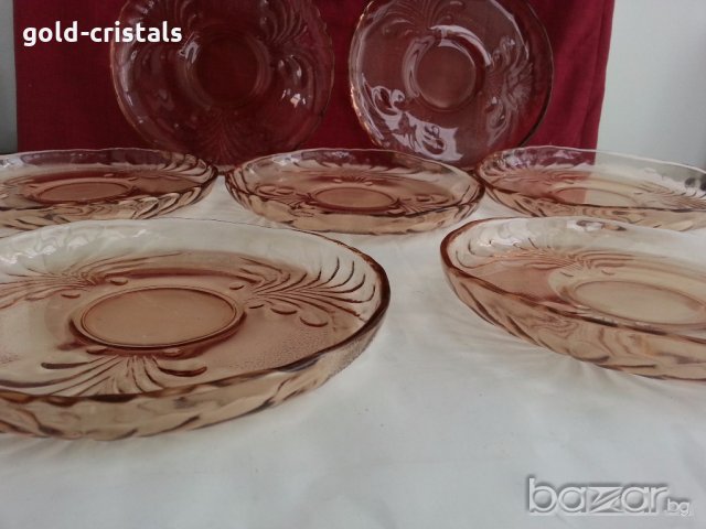 Стъклени чинии чинийки цветно стъкло, снимка 8 - Антикварни и старинни предмети - 19602222