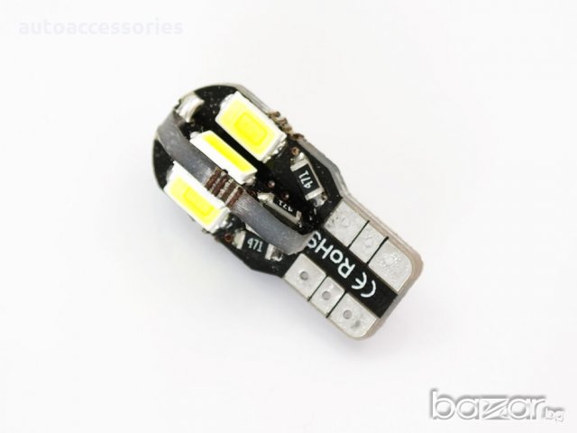 LED Диодна крушка T10 8LED 5050SMD  W5W 194 6SMD Wedge , снимка 3 - Аксесоари и консумативи - 18989468