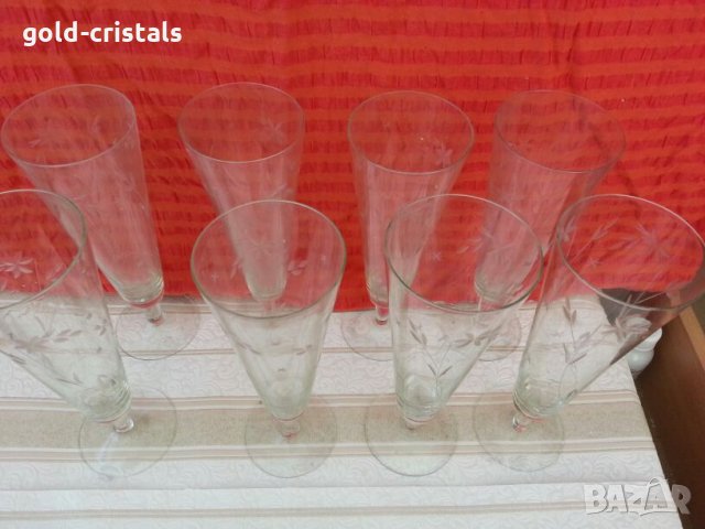 ретро стъклени чаши гравирани , снимка 6 - Антикварни и старинни предмети - 22999919