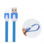 Цветен плосък Micro USB – USB кабел., снимка 4