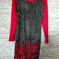 Красиви рокли от плътно трико в тъмносиньо и червено, снимка 1 - Рокли - 23918195