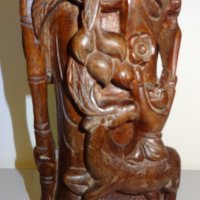 Китайска статуетка от сандалово дърво - дърворезба, снимка 3 - Антикварни и старинни предмети - 20307203