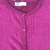 Фина жилетка H&M със сребриста нишка, снимка 3 - Детски пуловери и жилетки - 23356447