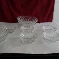 Ретро кристални купички и купа , снимка 1 - Антикварни и старинни предмети - 20598925