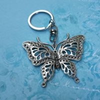 Метален ключодържател Пеперуда-цвят: съставено сребро или бронз, снимка 3 - Други - 25499158