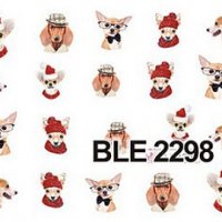BLE-2298 мини кученца слайдер ваденки водни стикери за нокти маникюр, снимка 1 - Други - 22422013