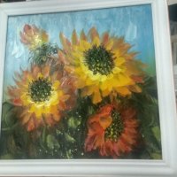Автентична картина "Слънчогледите", снимка 2 - Картини - 24806069