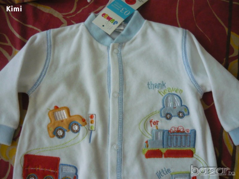 Ново плюшено гащиризонче за момченце 3м, снимка 1