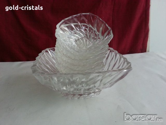 Ретро кристални купички и купа , снимка 10 - Антикварни и старинни предмети - 20598925