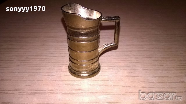 миниатюра ретро колекция-халба -мед/месинг-5х4х2.5см-внос швеицария, снимка 3 - Антикварни и старинни предмети - 17329788