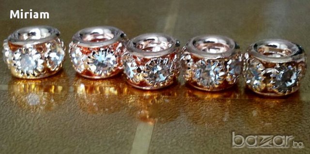 Искрящи мъниста от 14к попълнено злато с цирконии 2 лв., снимка 2 - Други - 12209032