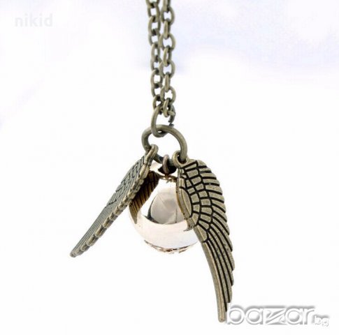 Дамско колие ангелски крила криле с топче метал златисто  сребристо, снимка 3 - Колиета, медальони, синджири - 20886500