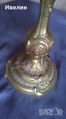 бароков свещник-тройка, снимка 3 - Антикварни и старинни предмети - 25197476