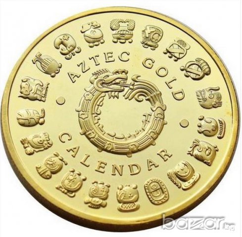 ПОЗЛАТЕНА КОЛЕКЦИОННА МОНЕТА ПЛАКЕТ Календара на маите, снимка 2 - Нумизматика и бонистика - 6898021