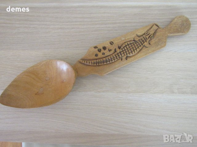 Голяма сувенирна лъжица от олива от Зимбабве, снимка 2 - Колекции - 21958891