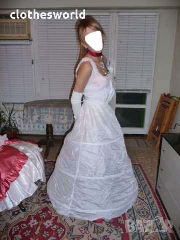 Бална рокля във викториански стил в розово и бяло, снимка 10 - Рокли - 11690524