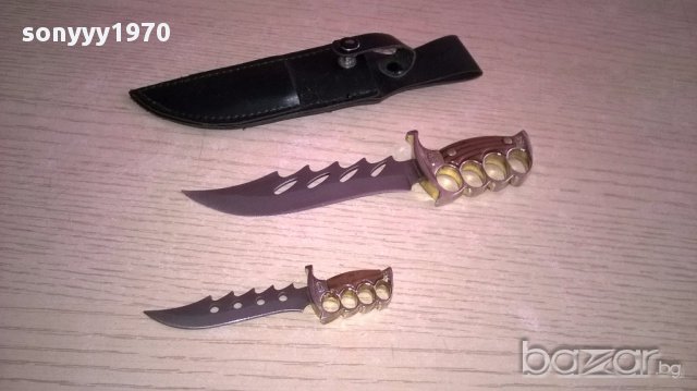 немски ножове в кания 17см с канията-внос швеицария, снимка 3 - Антикварни и старинни предмети - 18040006