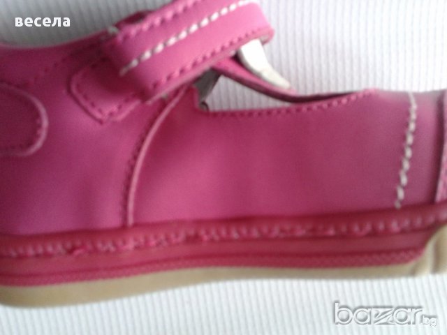 Детски обувки за момиче от естествена кожа с лепенка, ортопедични в розово, снимка 3 - Детски маратонки - 10109172