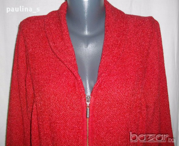 Дизaйнерско сако "Kello" / коприна / червено сако за повод , снимка 3 - Сака - 16742539