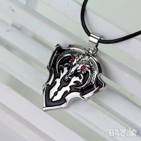 🛡️Vanguard Щит DOTA 2 с Червени Кристали - Колие с кожена верижка! 🖥️ 🤯 🎮 , снимка 4 - Други - 21551741