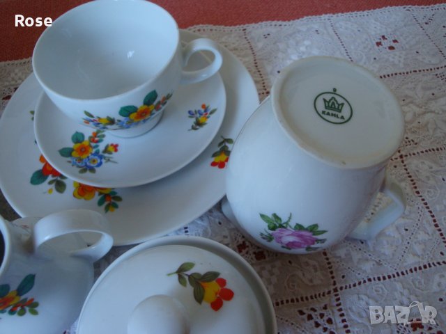 Сервиз за двама за чай/кафе - Kahla „Made in GDR“, снимка 12 - Сервизи - 24608541