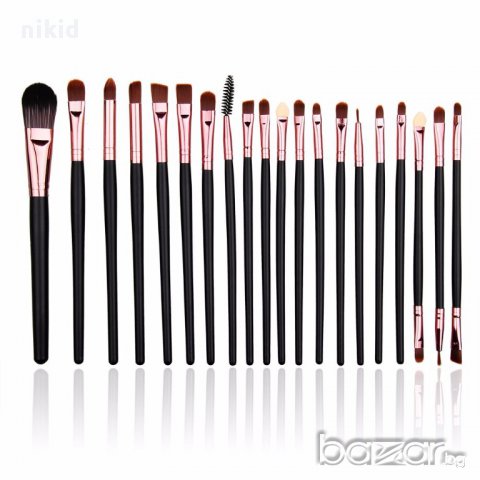 голям сет 20 бр четки за грим сенки в 2 цвята, снимка 5 - Декоративна козметика - 12793538