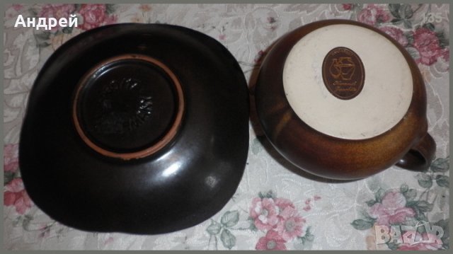 Лот:керамична чиния + керамичен свещник с дръжка, снимка 4 - Декорация за дома - 23232604
