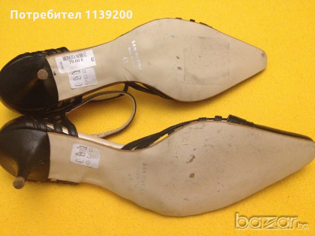 41 San Marina черни луксозни италиански обувки естествена кожа с ток, снимка 3 - Дамски обувки на ток - 20867001