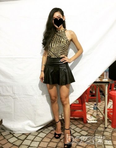 Златен топ, ХС-С, снимка 3 - Корсети, бюстиета, топове - 20988303