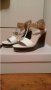 Сандали Clarks Orleans White&Brown Wedge Leather Sandals, снимка 1 - Сандали - 12407534