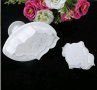 Табела пластмасови форми с бутало с роза и гладко резци за сладки тесто фондан украса