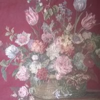 покривка декорирана с цветя, снимка 4 - Антикварни и старинни предмети - 24631941