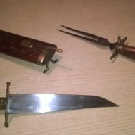 India-ретро колекция-нож и вилица в кания 45см-внос швеицария, снимка 3 - Антикварни и старинни предмети - 17725185