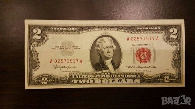 Два US долара  1963г 517 А UNC, снимка 1