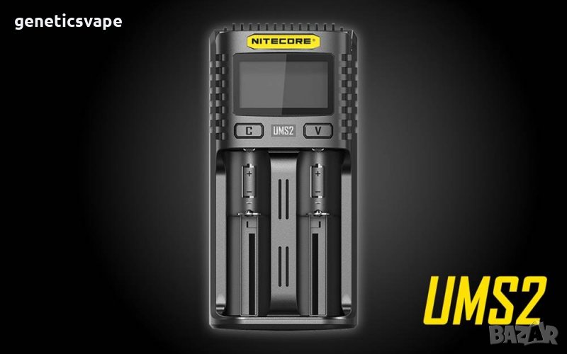 Nitecore UMS2 LCD Screen USB Battery Charger зарядно, снимка 1