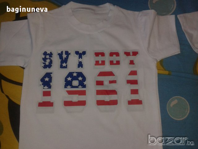 детски памучни бели тениски SYT BOY 1961 - размер-116-122, снимка 3 - Детски тениски и потници - 11074906