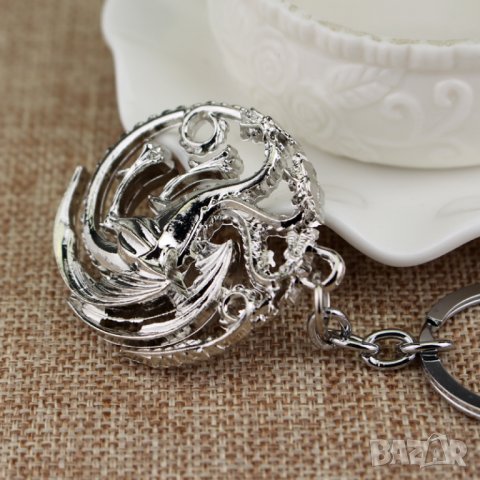 👑🪑Game of Thrones голям ключодържател Червен триглав дракон 🐉Таргериен герб, снимка 7 - Други - 25293448