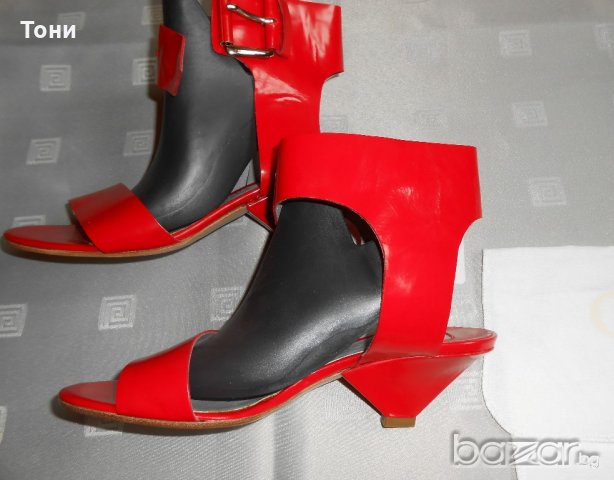 Дамски  червени сандали Chloé 100 % кожа ,100 % оригинални , снимка 1 - Сандали - 18710549