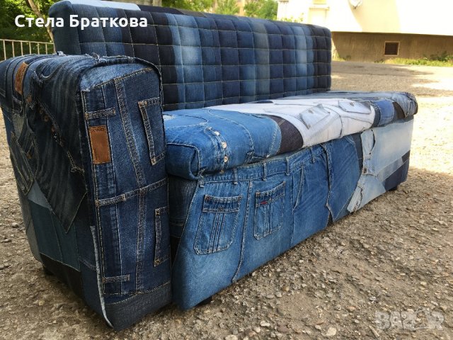 Дънкови дивани / Ръчно изработени дамаски , снимка 4 - Дивани и мека мебел - 22317735