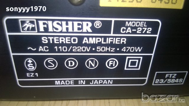 fisher ca-272 stereo integrated amplifier-470wata на трафа-japan, снимка 7 - Ресийвъри, усилватели, смесителни пултове - 9232082