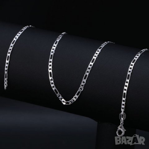 Посребрен синджир 40 см по модел на Картие , снимка 3 - Колиета, медальони, синджири - 21988102