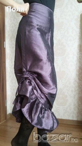 Лилава елегантна пола с възможност за набори, снимка 6 - Поли - 16789244