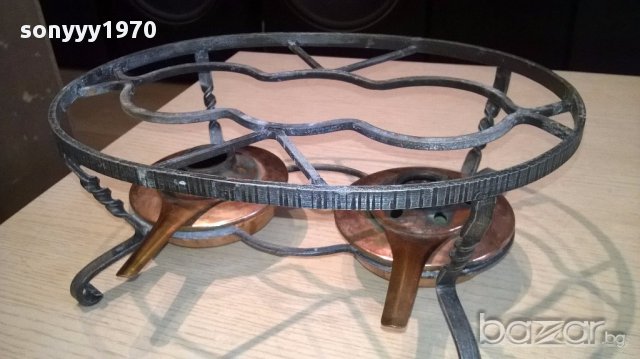 Ретро котлон за ФОНДЮ с два спиртника-30/11/23см-внос швеицария, снимка 5 - Антикварни и старинни предмети - 14884180