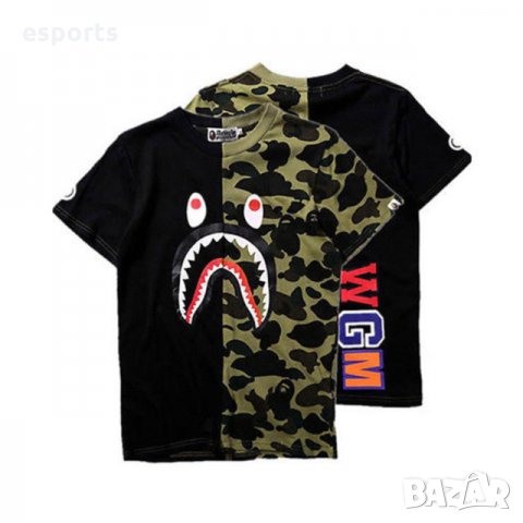 Полу черна полу камуфлажна тениска BAPE A Bathing Ape XL