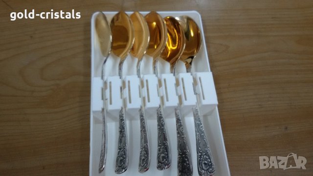 руски прибори  лъжички  позлатени посребрени в кутия , снимка 2 - Антикварни и старинни предмети - 21979596