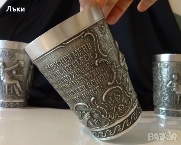 Гравирана чаша,халба от калай 350 мл. , снимка 7 - Антикварни и старинни предмети - 25785078