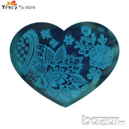 сърце Шаблон за щампа печати за нокти плочка различни + подарък, снимка 9 - Продукти за маникюр - 14837549