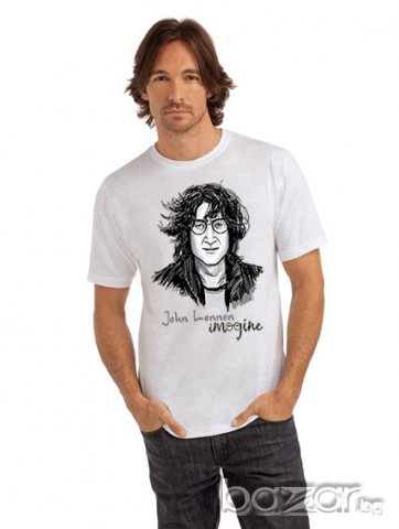 УНИКАЛНА тениска на John Lennon само за фенове на Beatles! Направи си тениска с твоя любимата снимка, снимка 1 - Тениски - 7338732