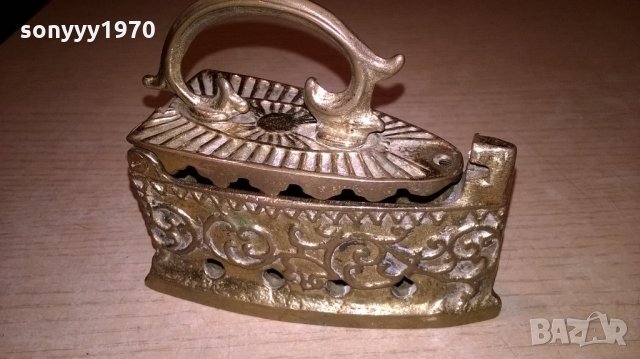 красива ютия-мед/месинг-цвят злато-внос швеицария-10х9х5см, снимка 7 - Колекции - 22257569