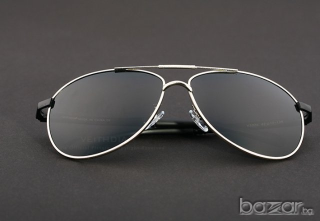 Мъжки Слънчеви Очила VEITHDIA AVIATOR - Silver, снимка 2 - Слънчеви и диоптрични очила - 9594796